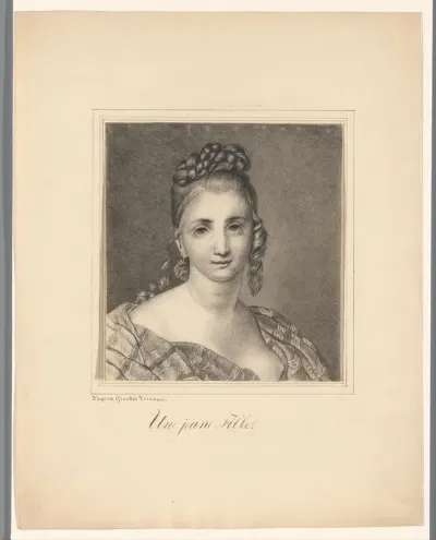 Jonge vrouw met ingevlochten haar