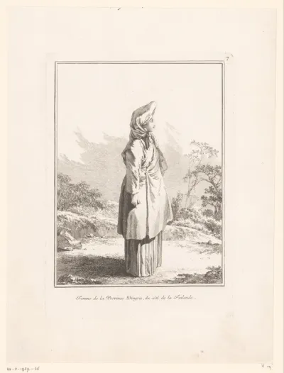 Jonge vrouw uit Ingermanland (Ingrië), naar rechts gekeerd