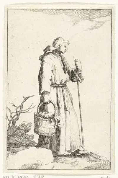 Jonge wandelende boerin