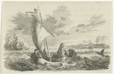 Jongeman in een zeilboot