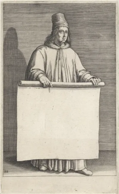 Jongeman met een rol papier