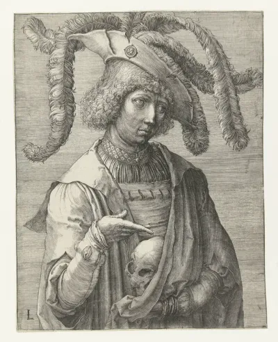 Jongeman met een schedel