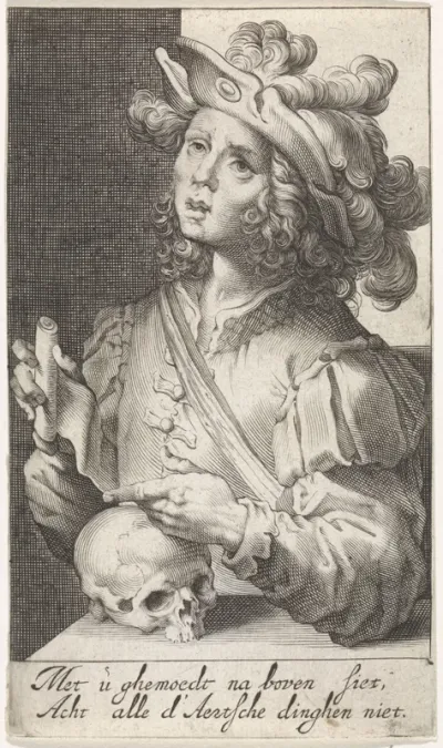 Jongeman met schedel