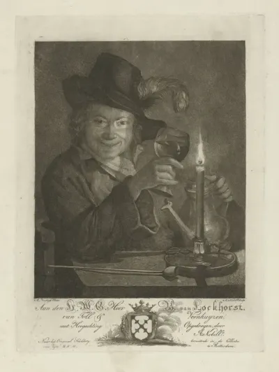 Jongen bij kaarslicht
