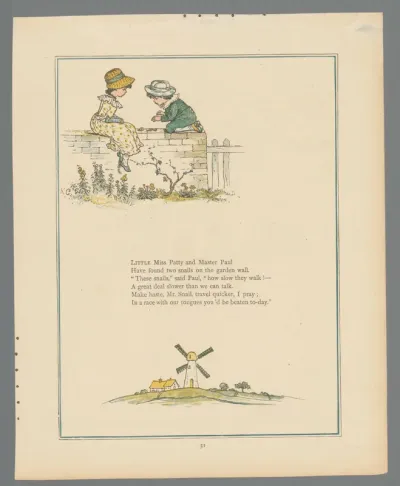 Jongen en meisje op een muur