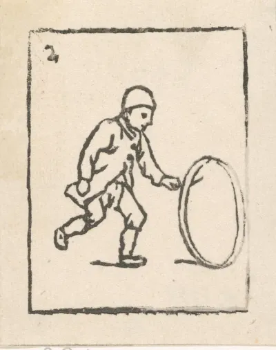 Jongen met een hoepel