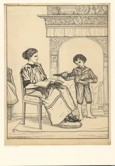 Jongen met schoen en roede