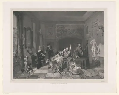 Jonggetrouwd stel in interieur met jagers