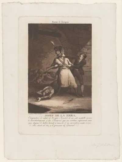 Josef de la Hera in gevecht met een Franse soldaat