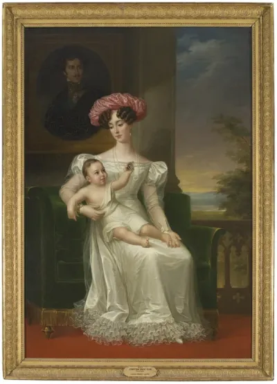 Josefina of Sweden and Norway, with her eldest son, 4 people