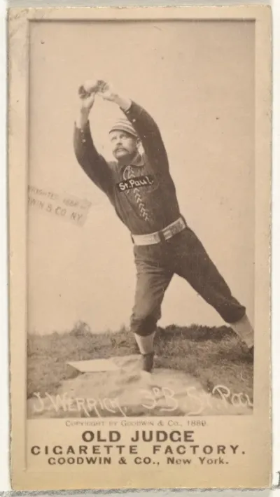 Joseph Abraham "Joe" Werrick, 3rd Base, St. Paul Apostles, from the Old Judge series (N172) for Old Judge Cigarettes