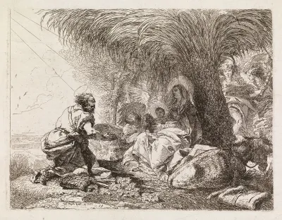Joseph Adoring the Child Under a Palm Tree (The Flight into Egypt XIX)