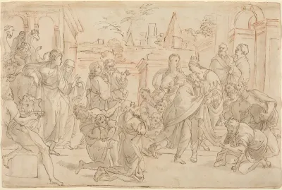 Joseph and His Brother in Egypt [verso]