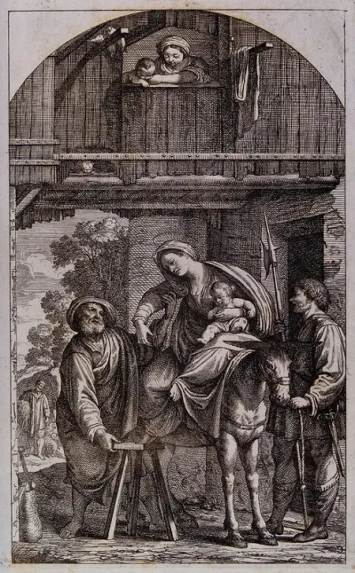 Joseph and Mary arrive in Egypt, fatigued