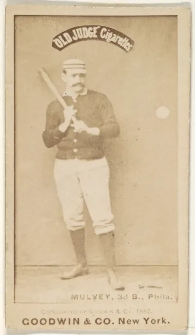 Joseph H. "Joe" Mulvey, 3rd Base, Philadelphia, from the Old Judge series (N172) for Old Judge Cigarettes