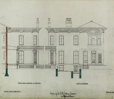 Joseph H. Lathrop House Addition, Elmhurst, Illinois, Elevations and Section