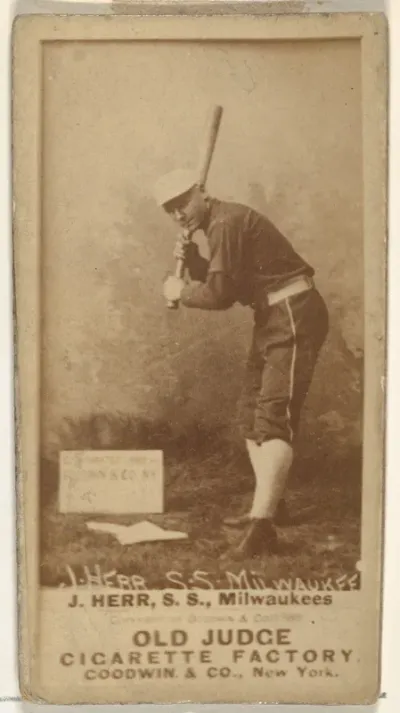 Joseph Herr, Shortstop, Milwaukee, from the Old Judge series (N172) for Old Judge Cigarettes