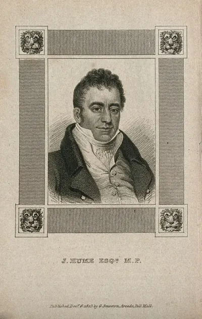 Joseph Hume. Stipple engraving, 1823