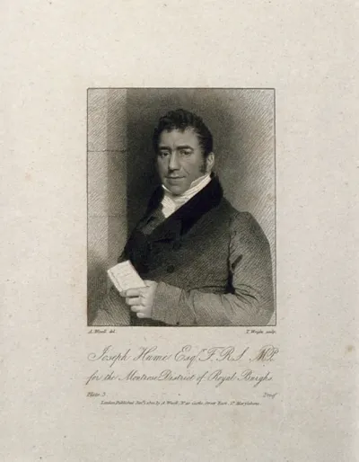 Joseph Hume. Stipple engraving by T. Wright, 1822, after A. Wivell