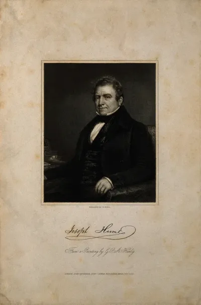 Joseph Hume. Stipple engraving by W. Holl, 1840, after G. P. A. Healy