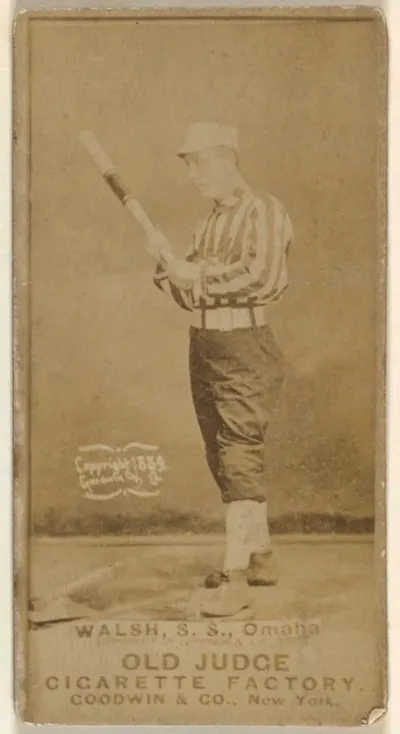 Joseph R. "Joe" Walsh, Shortstop, Omaha Omahogs/ Lambs, from the Old Judge series (N172) for Old Judge Cigarettes