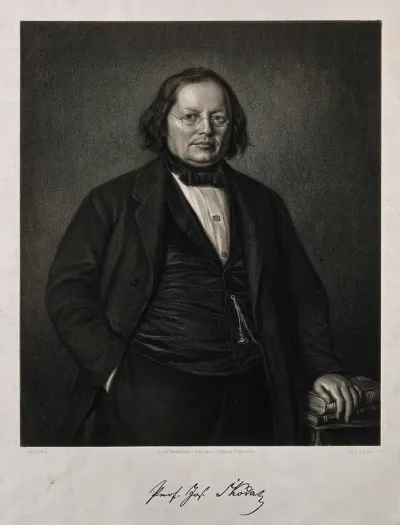 Joseph Skoda. Lithograph by J. Bauer after G. Gaul