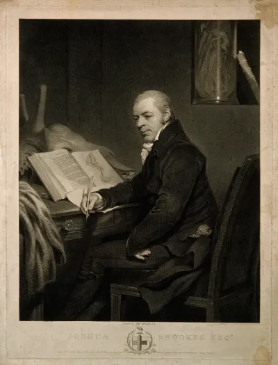 Joshua Brookes. Line engraving by J. Fittler, 1818, after T. Phillips