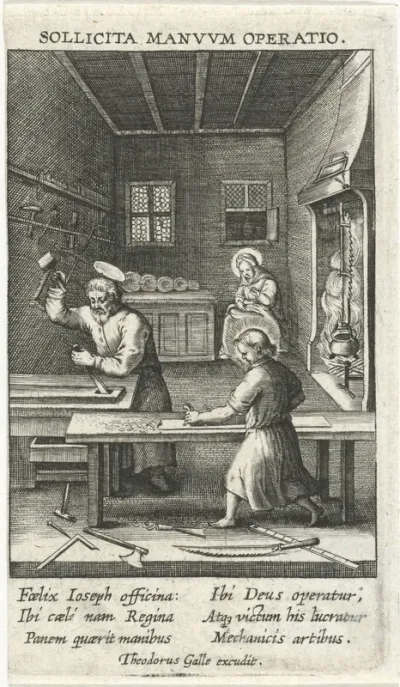 Jozef en Christus in de werkplaats