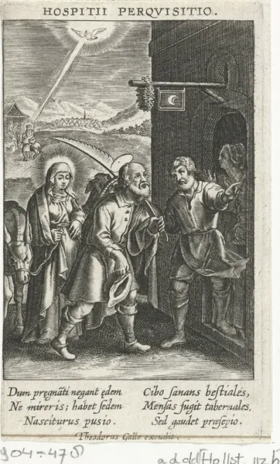 Jozef en Maria worden geweigerd bij de herberg