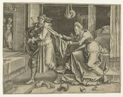 Jozef ontvlucht de vrouw van Potifar