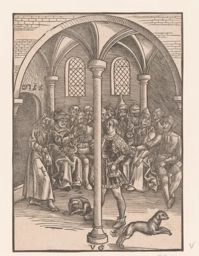 Judas onderhandelt met de hogepriesters en de ouderlingen