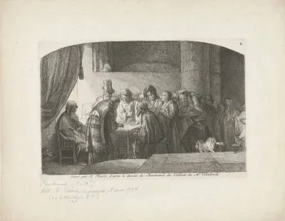 Judas ontvangt zilverstukken voor zijn verraad