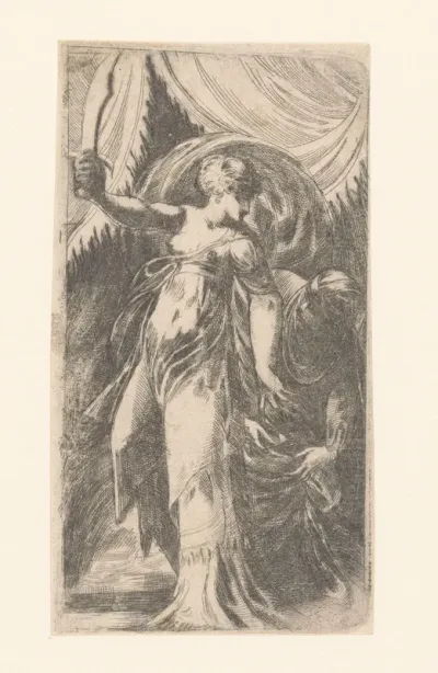 Judit met het hoofd van Holofernes in een zak