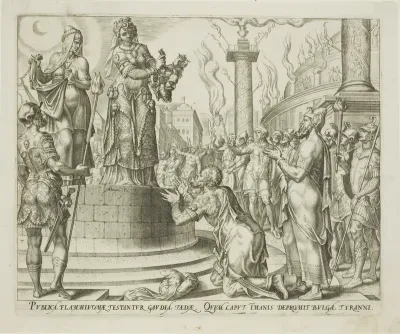 Judith Displaying Holofernes's Head to the People of Bethulia, plate seven from The Story of Judith and Holofernes