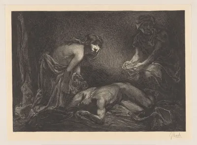 Judith en dienstmaagd met het hoofd en lichaam van Holofernes