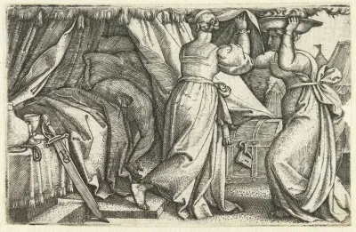 Judith en haar diensmaagd met onthoofde Holofernes