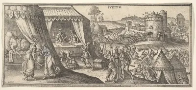 Judith, illustration to "Biblesche figuren ofte afbeeldingen..." by Hendrik Jansen van Barrefelt, called Hiel