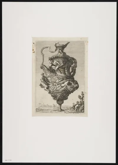 Jug decorated with satyrs and other figures including Venus and Adonis