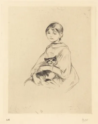 Julie Manet Holding a Cat