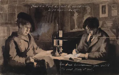 Julien Alden Weir and Albert Edelfelt in Their Studio at 5 Rue du Pont de Lodi, Paris