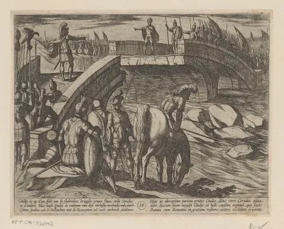Julius Civilis en Cerialis ontmoeten elkaar op een gebroken brug