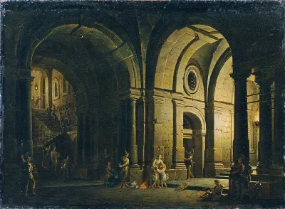 Julius Sabinus says goodbye to his family in the dungeon