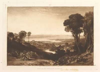 Junction of Severn and Wye, part VI, plate 28 from "Liber Studiorum"