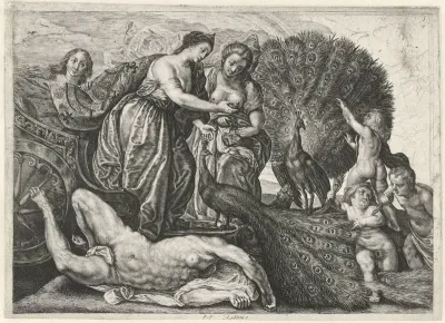 Juno Decorating her Peacocks with the Eyes of Argus