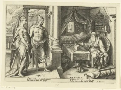 Juno en Jupiter gaan te rade bij Tiresias