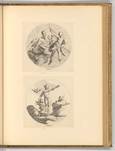 Juno und Merkur; Venus und Amor (Rundbild)