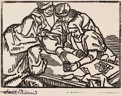 Juomaseurue, kuvitus Francois Villonin teoksiin