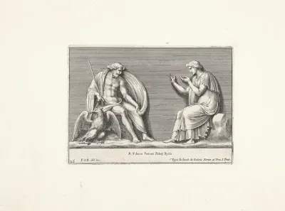 Jupiter en een vrouwenfiguur