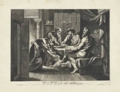 Jupiter en Mercurius in het huis van Philemon en Baucis