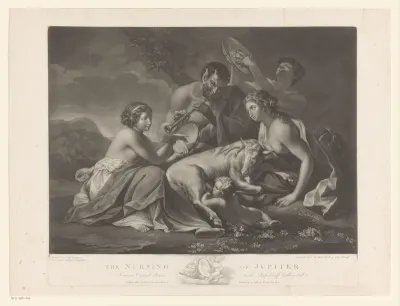 Jupiter gezoogd door de geit Amalthea